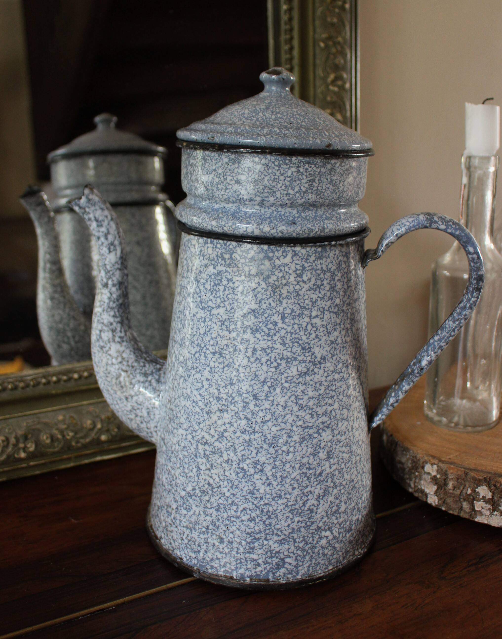 Broc coffee maker heather blue enameled sheet metal