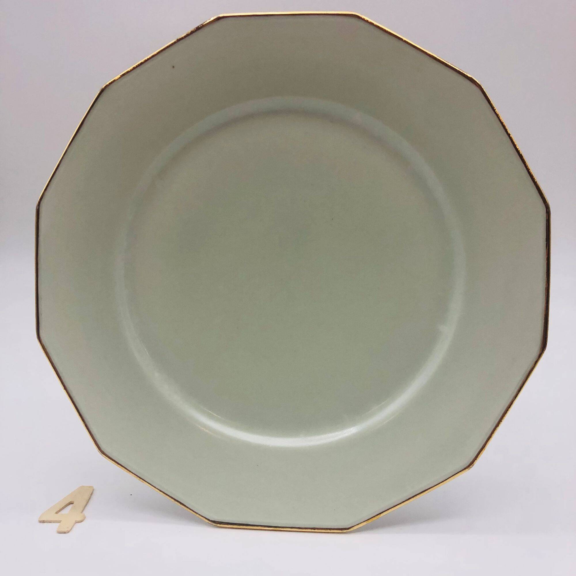 Limoges - M. Mandavy. 6 octagonal dinner plates.