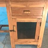 Old Burmese teak desk with 1 cabinet, 1 glass door + 1 drawer.