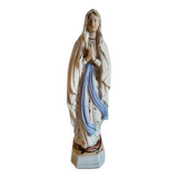 Religious Statuette of the Virgin Mary in Biscuit Porcelain