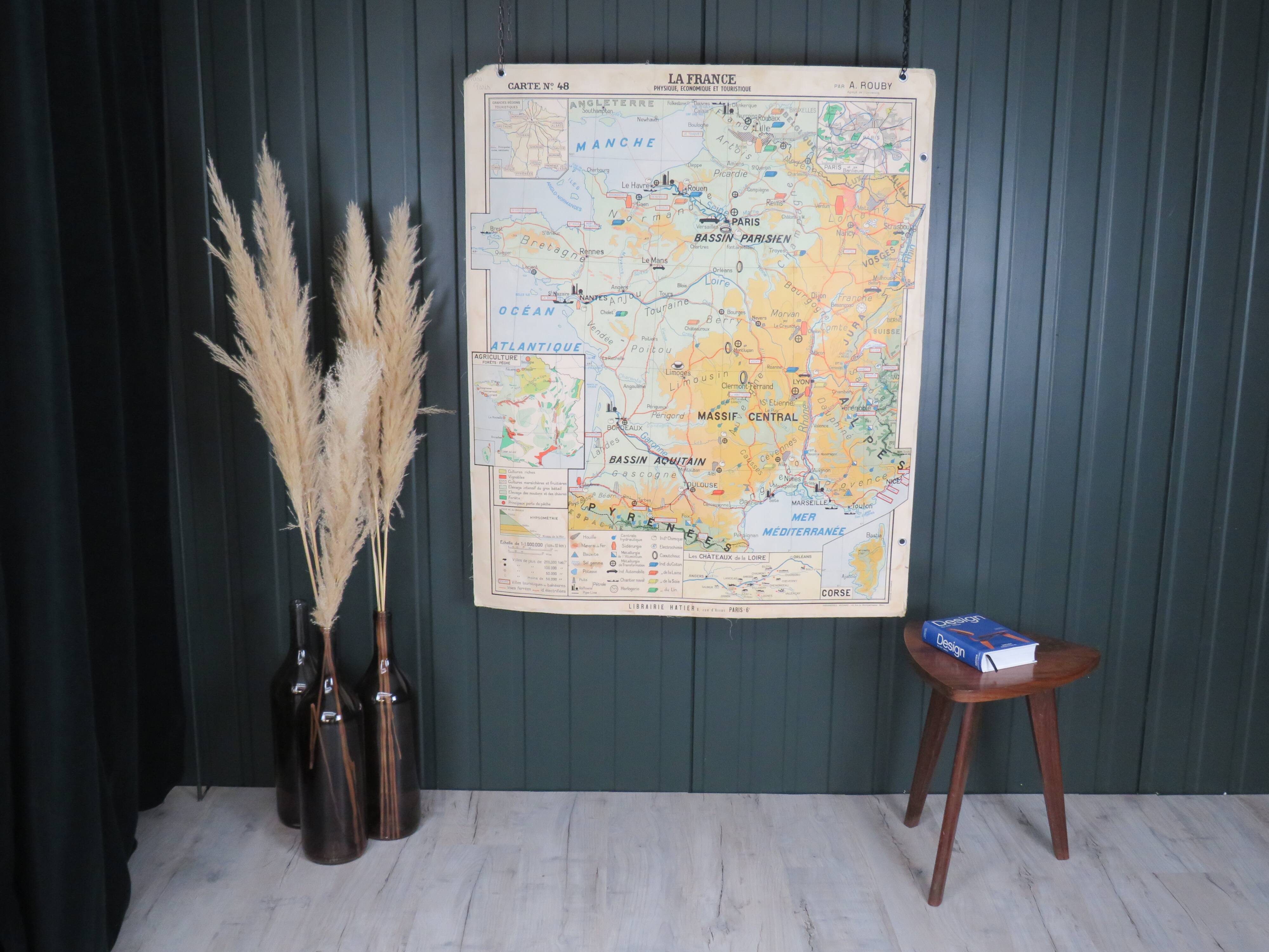 Old school map France/Paris No.48 Hatier edition