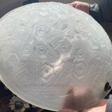 Muller Frères, moulded glass pendant, Art Deco