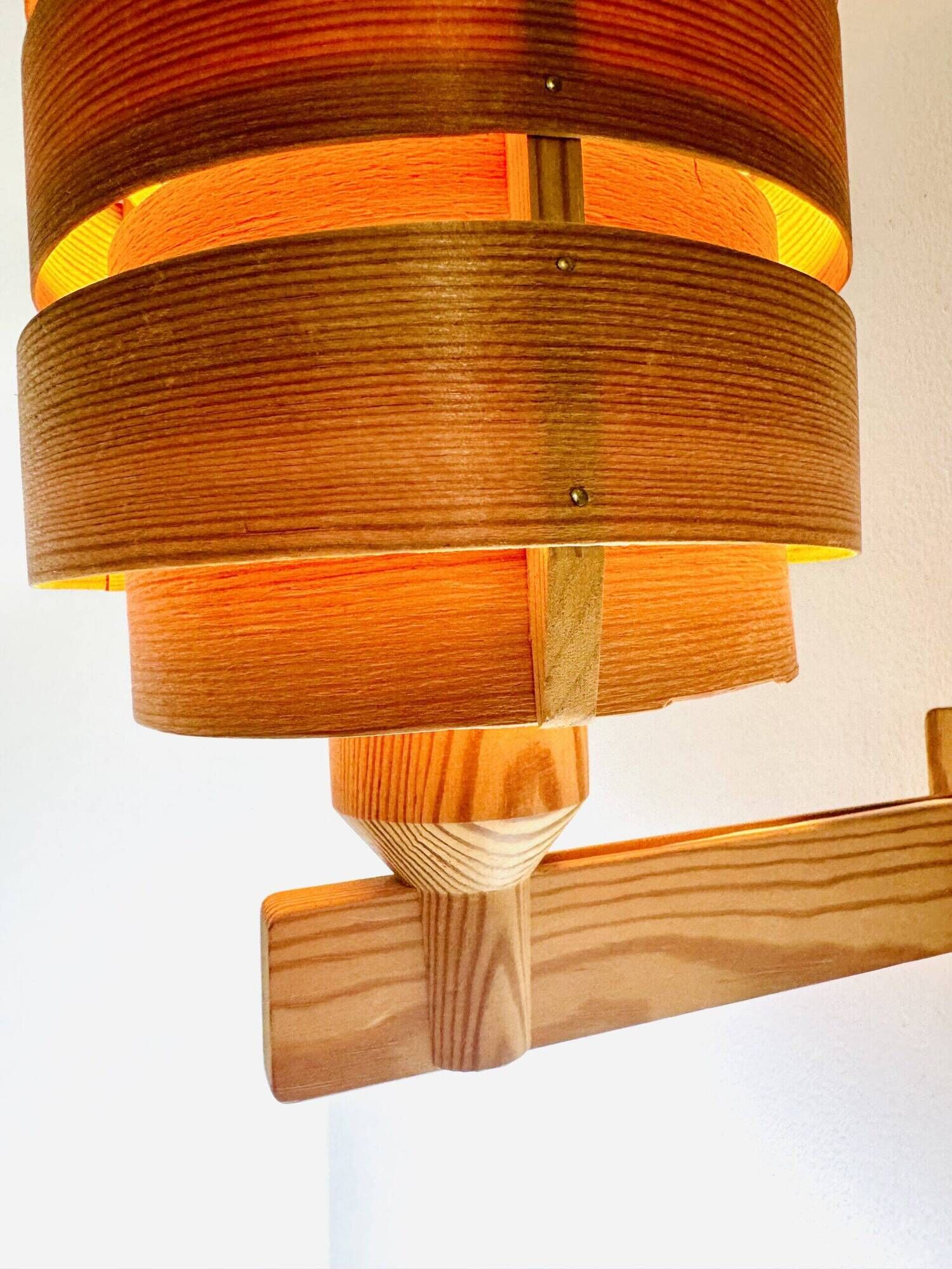 Mounted Pine Veneer Wall Lamp By Hans-Agne Jakobsson For Markaryd, Sweden 1960S