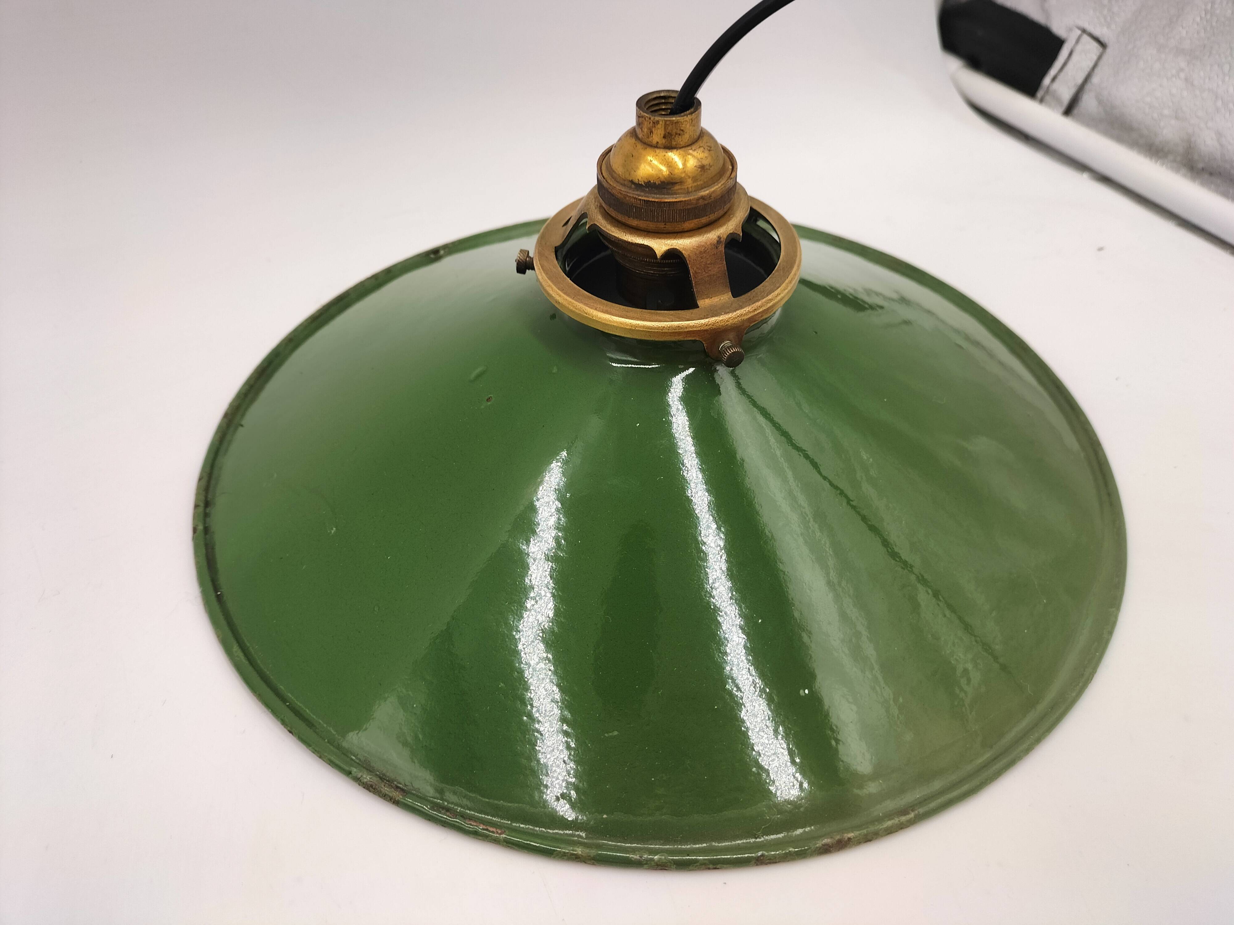 Enameled sheet metal pendant lights