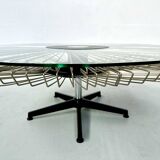 Italian rotating glass and metal coffee table designed for Prada, 1990s.