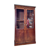 Bibliothèque vitrine formant cartonnier en acajou d’époque restauratio