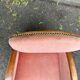 Art Deco bridge armchair in solid oak and salmon pink velvet, 1960.