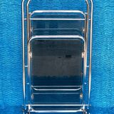 Vintage folding server 1970 with 2 smoked glass trays