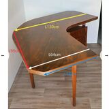 Vintage desk "Boomerang" solid wood 1950