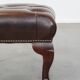 Dark brown cowhide leather Chesterfield ottoman