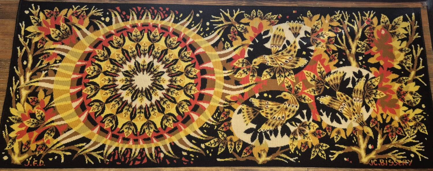 Tapisserie d'Aubusson "Aurore" en pure laine Jean Claude Bissery