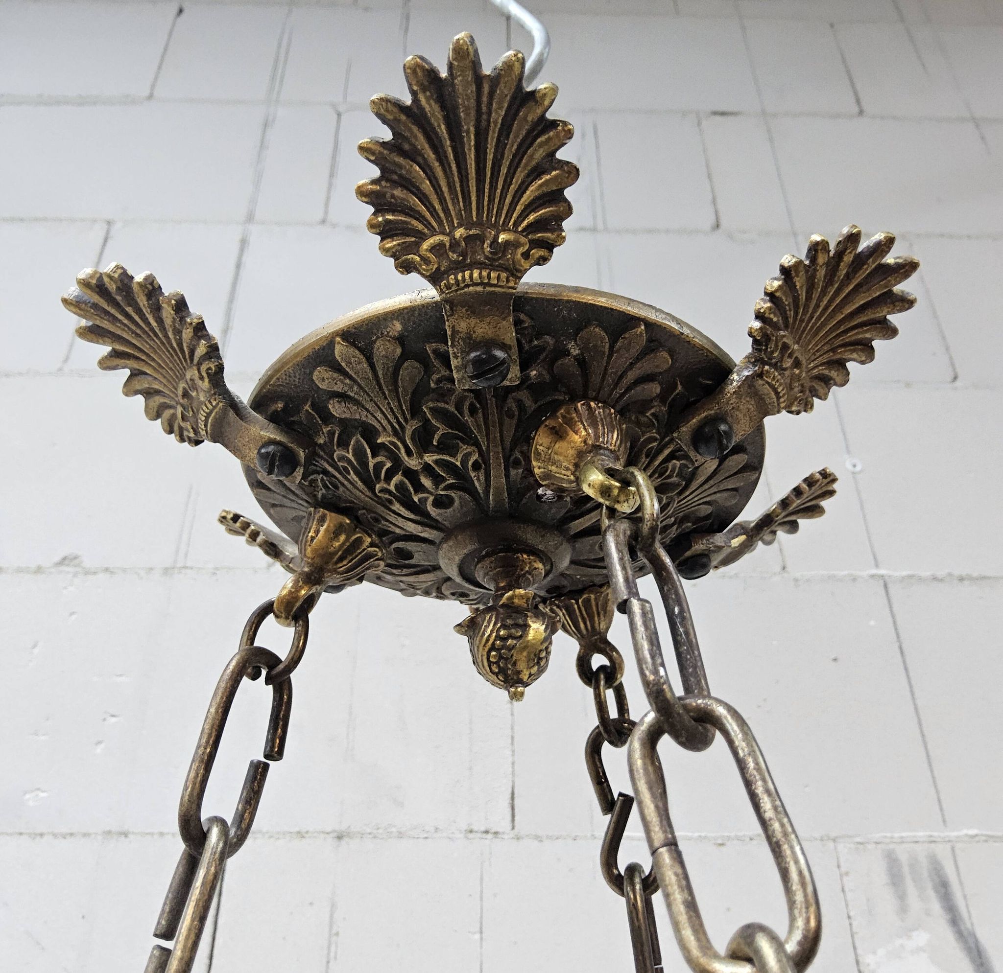 Antique Neo-Renaissance Greenman candle chandelier (Empire)