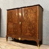 Louis XV style crossbow sideboard in noble wood marquetry circa 1850