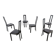 Set of 6 italian post modern dining chairs, 1980s