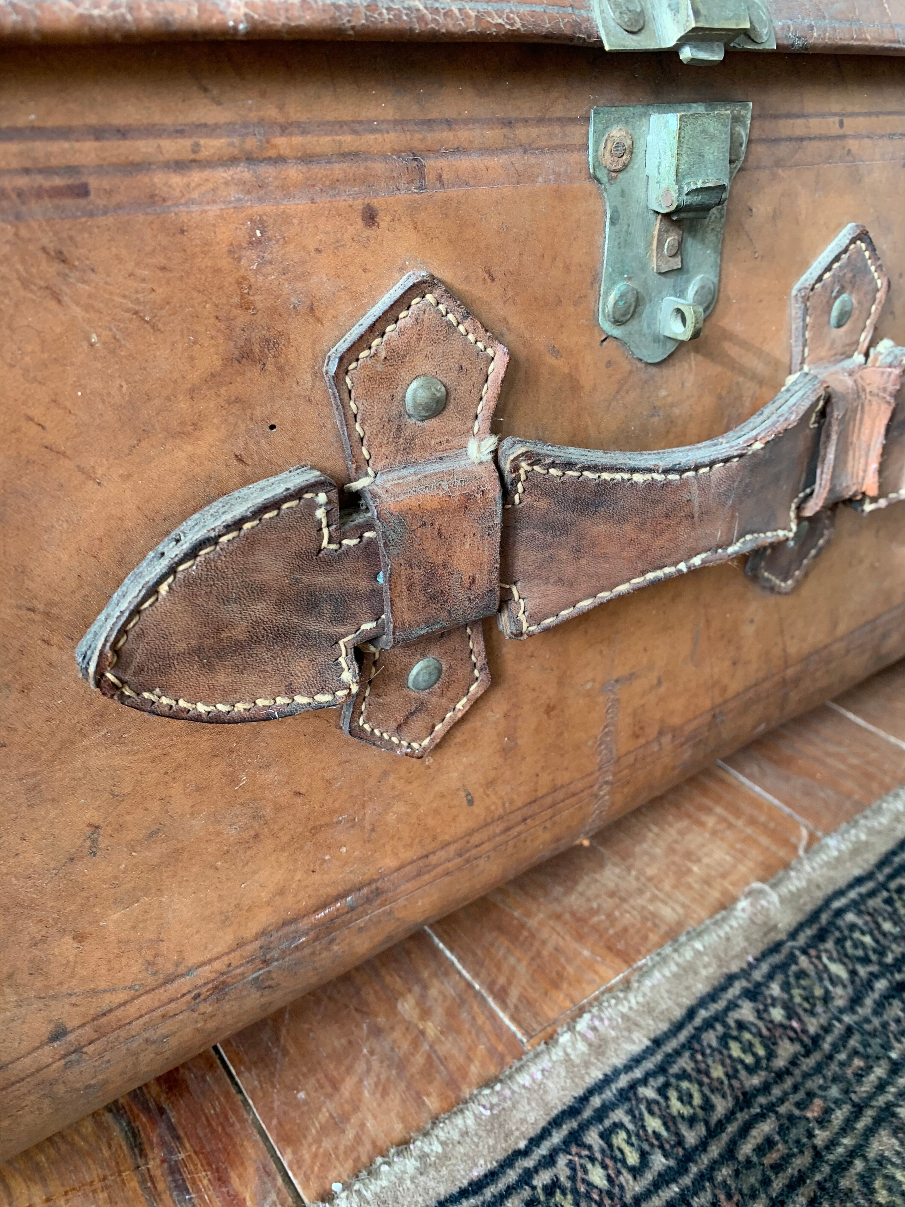 Old leather trunk