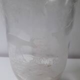 Old vase with hunting decor (17cm) A1