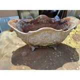 3 cast iron planters from 1900 from Charleville-Mézières, rockery style