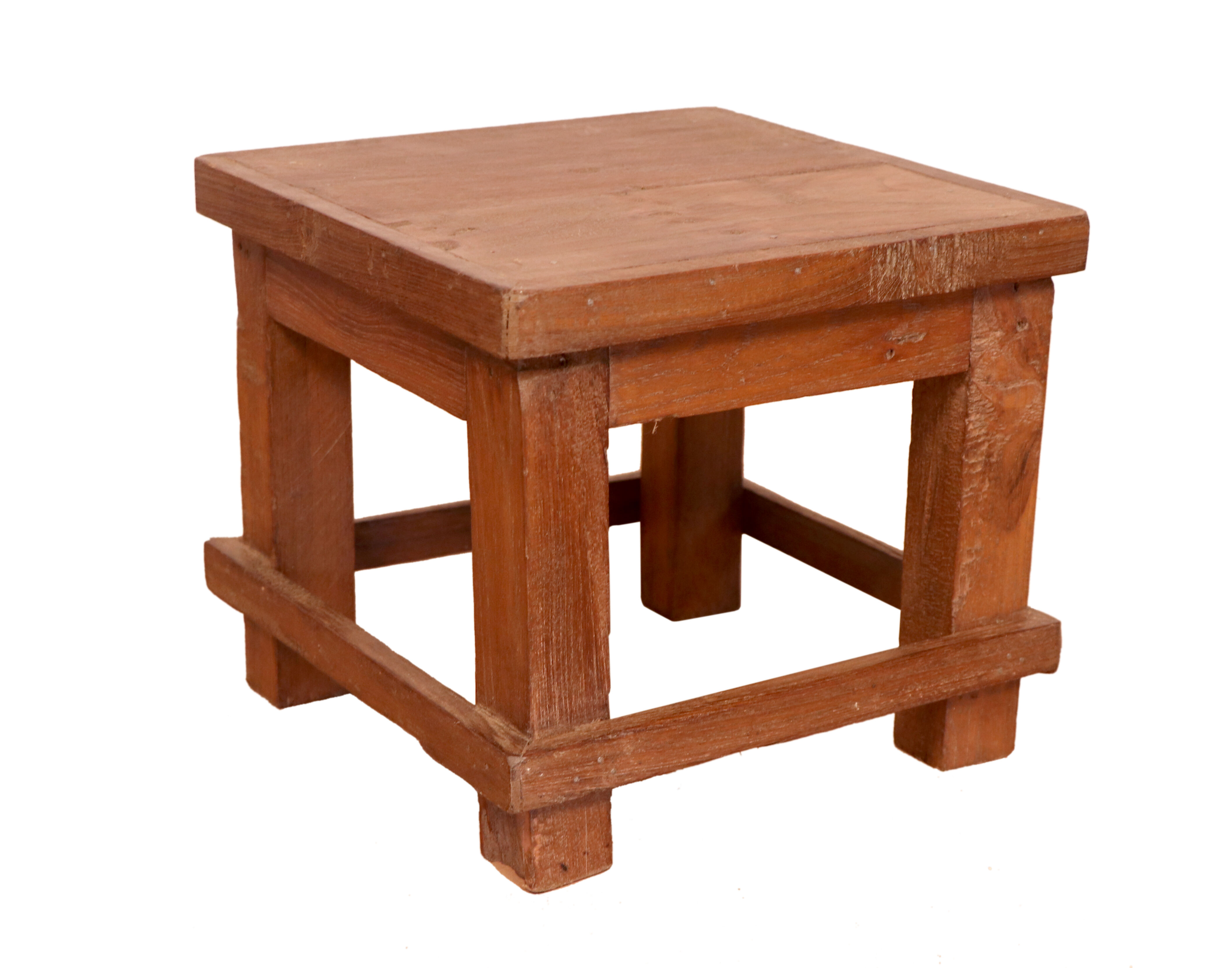 Old small Burmese teak workshop bedside table