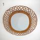 Wall mirror with rattan frame, 1950s