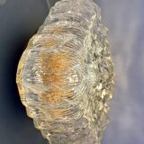 Vintage globe wall or ceiling light in transparent molded glass