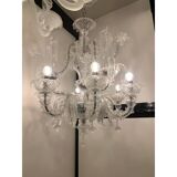 Murano-Style Chandelier in Clear Glass