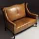 Sheepskin leather classic sofa bench