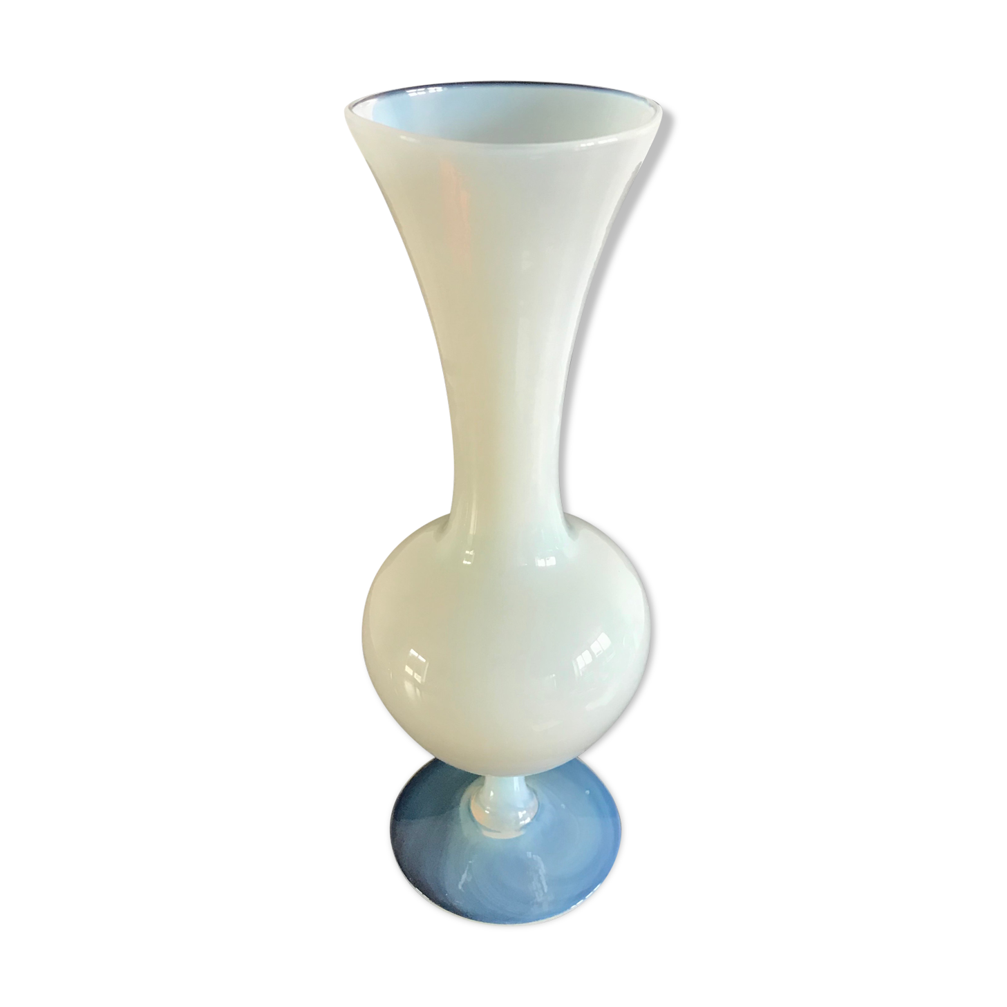 Ivory white opaline vase 60s