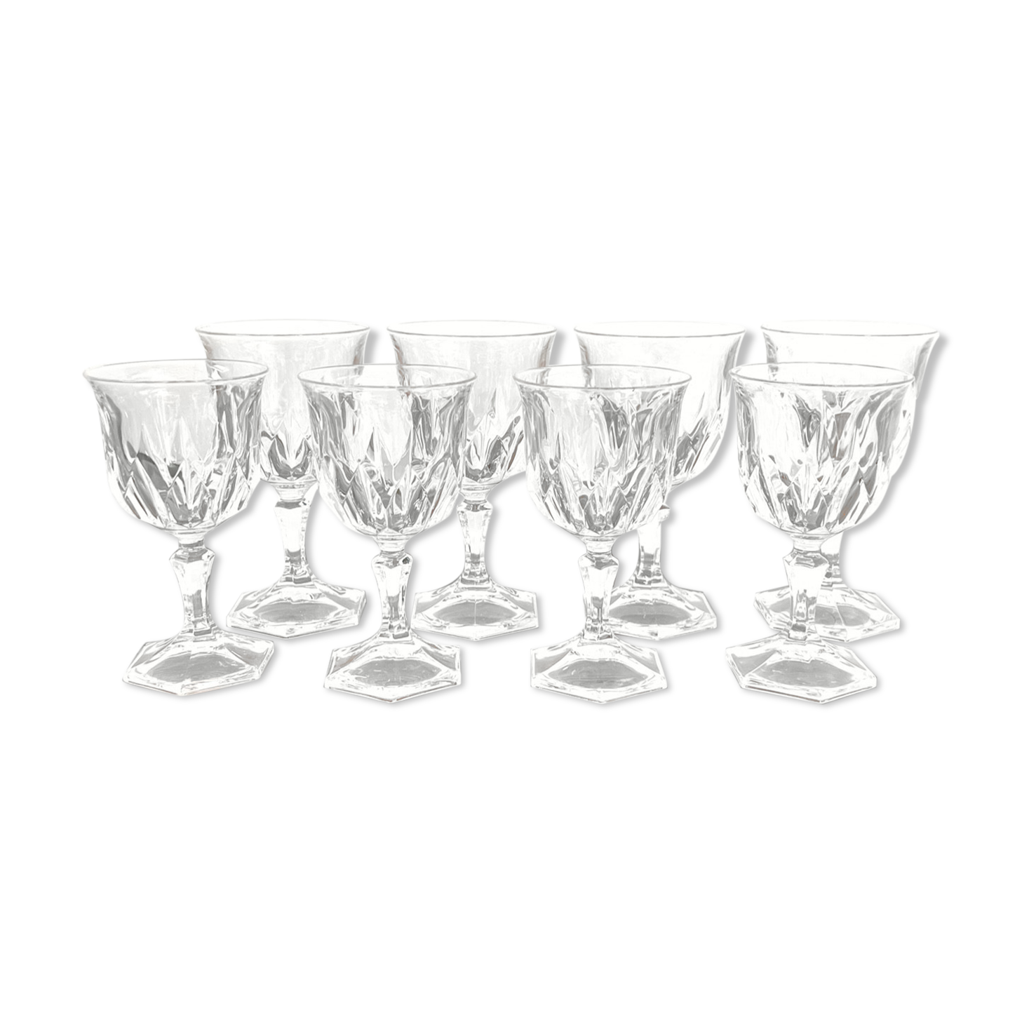 8 vintage glasses - Arques crystal - Chaumont model