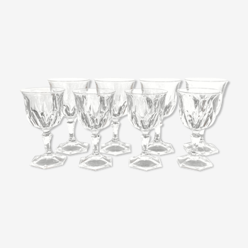 8 vintage glasses - Arques crystal - Chaumont model