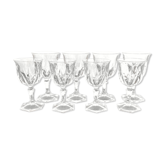 8 vintage glasses - Arques crystal - Chaumont model