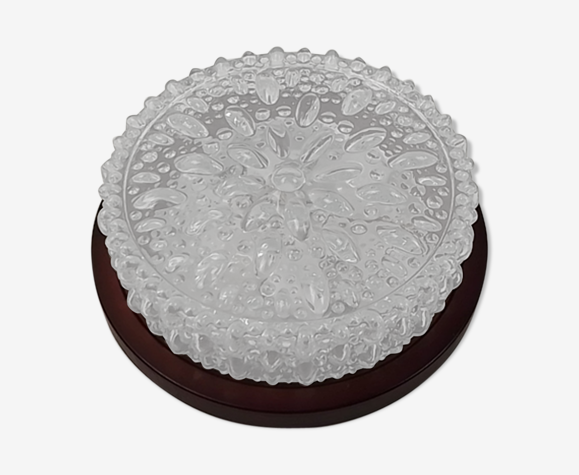 Plafonnier en verre transparent vintage