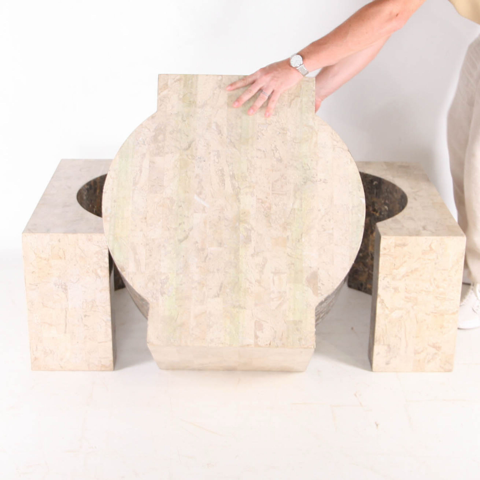 Coffee table in faux marble