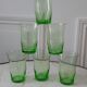 Lot de 6 verres à eau verts années 70