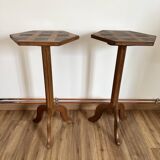 Pair of inlaid hexagonal saddles