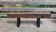 Oak bench with steel legs