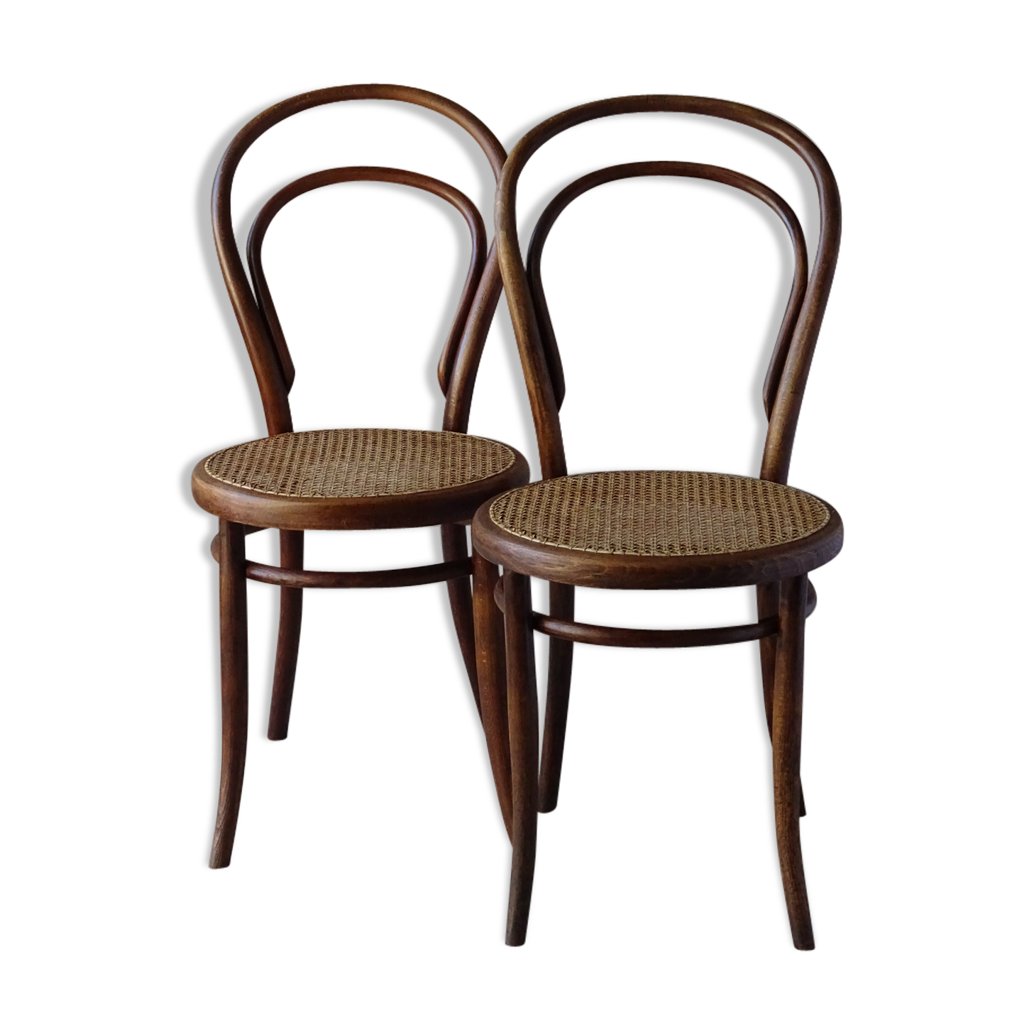 Two Turpe canned Bistro 1900 color rosewood chairs