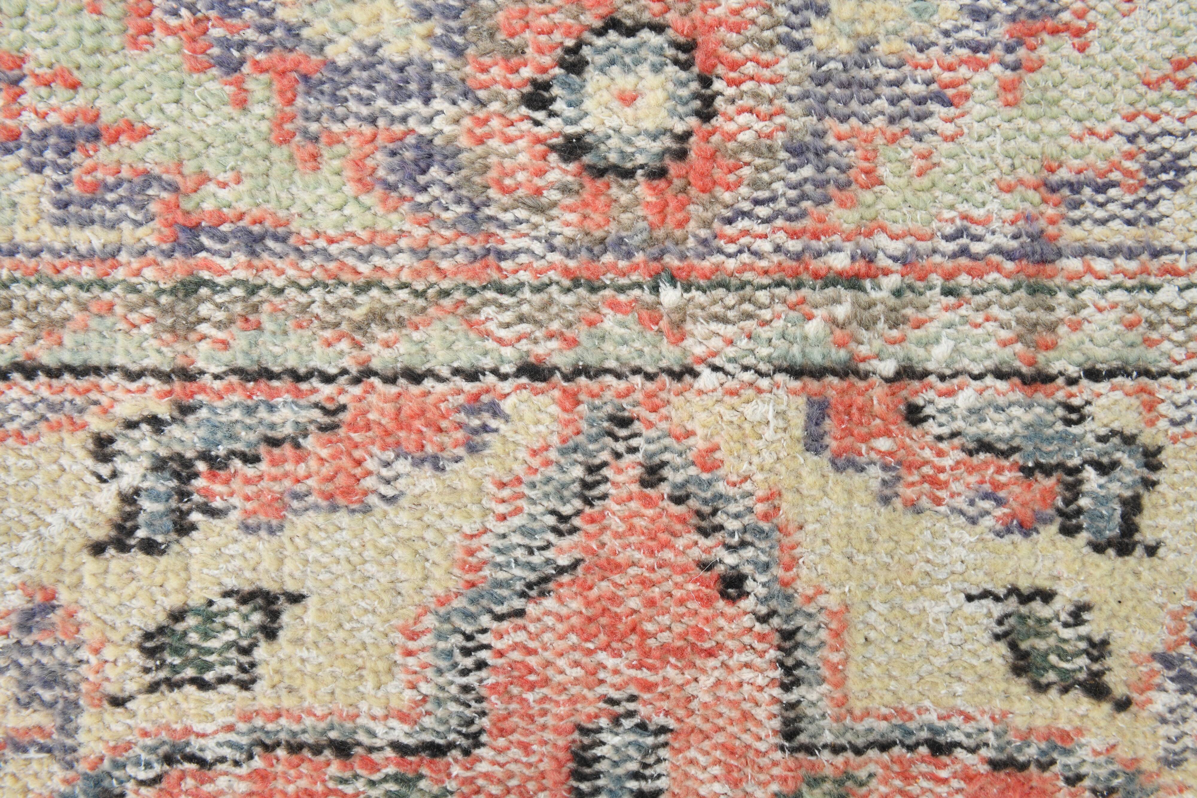 5x9 Pale Red & Green Turkish Vintage Rug, 165x267Cm