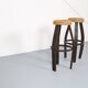 Original set of 2 bar stools by Frida Minet and Adrien Audoux, 1950s, France
