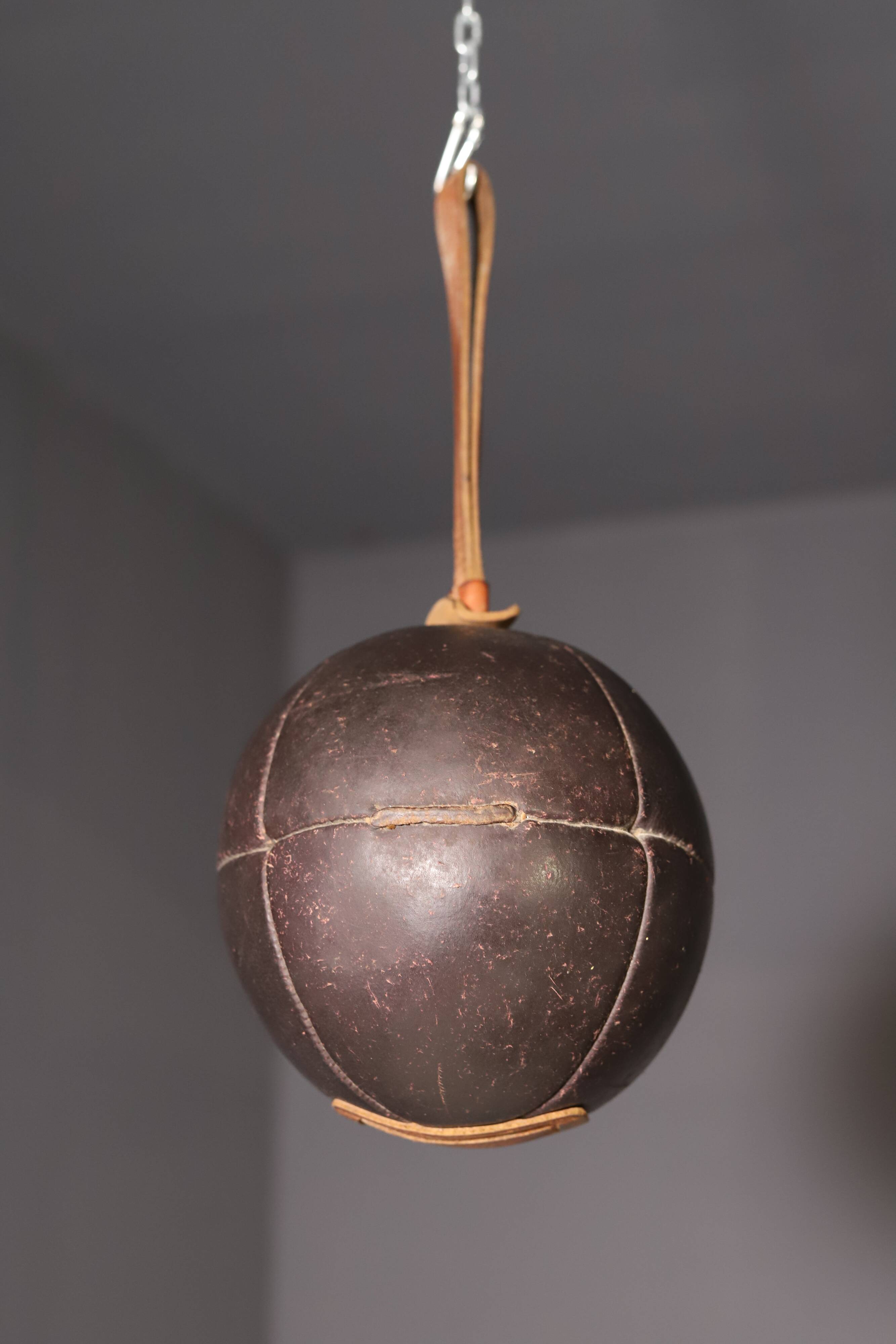 Large Vintage Leather Medicine Ball