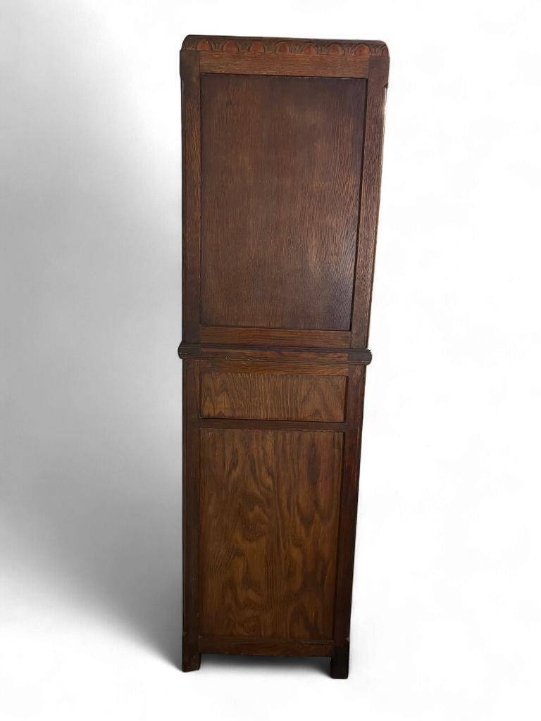 Vintage mid-height low cabinet/shelf with art deco details