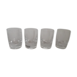 4 whisky glass engraved with grapes made