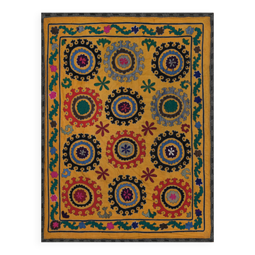 Hand knotted rug, vintage Turkish rug 116x150 cm