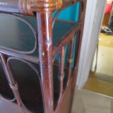 Support buffet bibus woven rattan 2 doors in caning - vintage 60s/70s