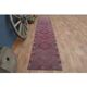 1970s Vintage Turkish Oushak Handmade Wool Cotton Purple Runner Rug 74x355