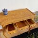 Rattan console desk with curved legs, 1970s