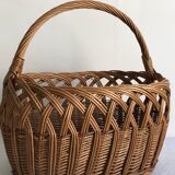 Braided wicker basket