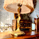 Vintage brass boudoir lamp Louis XV Rococo