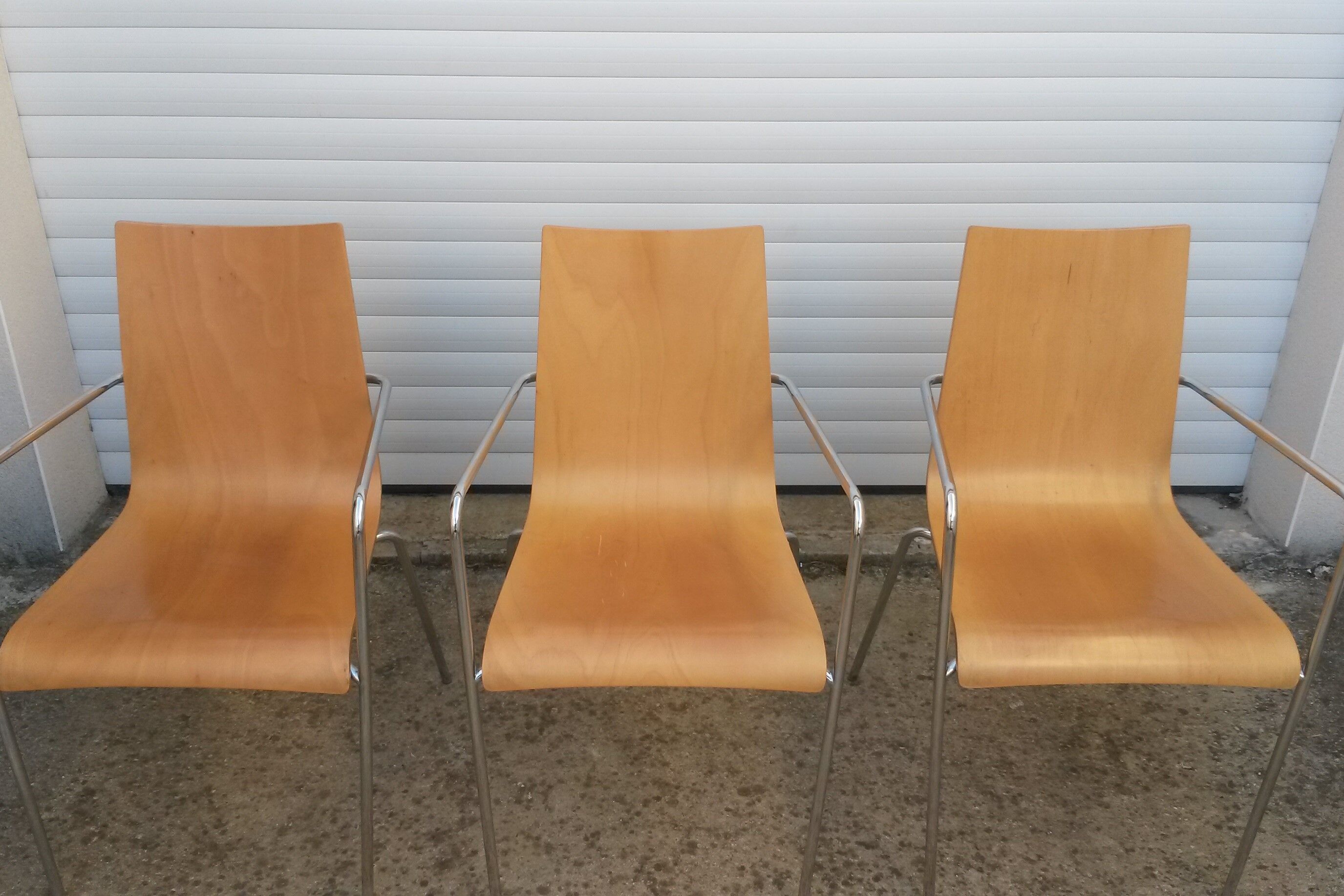 Series of 6 design armchairs 1980