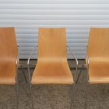 Series of 6 design armchairs 1980