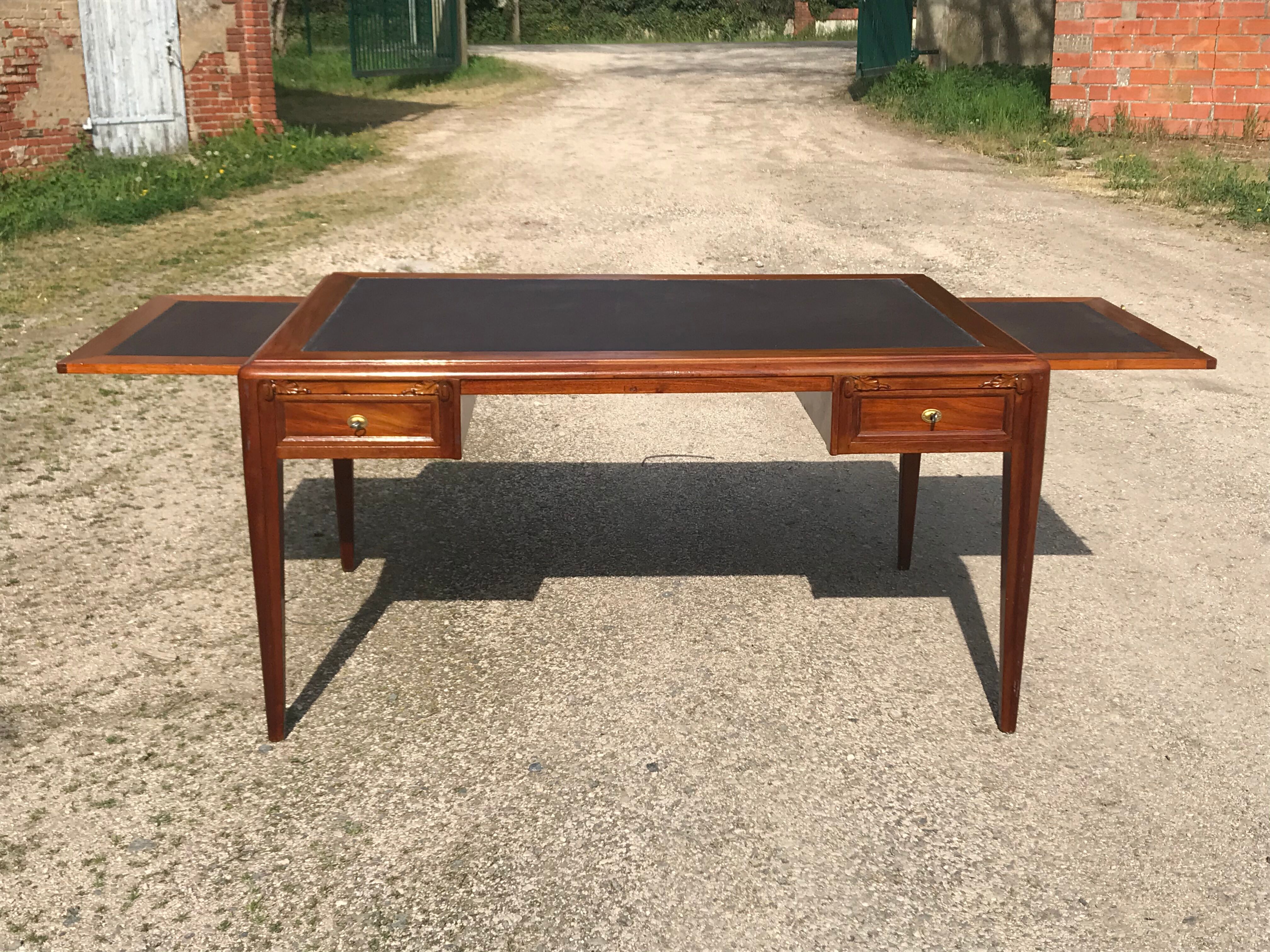 Double art deco mahogany desk